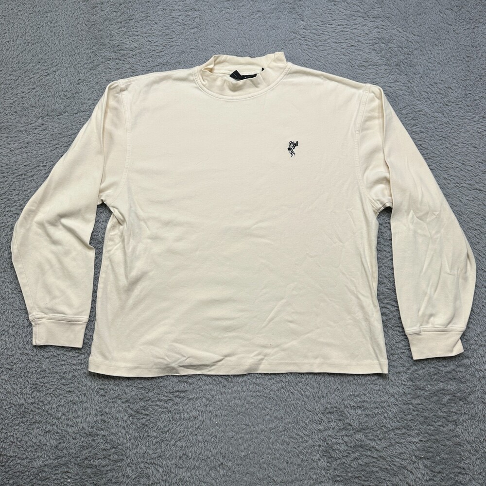 Ashworth Shirt Mens L Off White Long Sleeve Mock Neck Base layer Golf